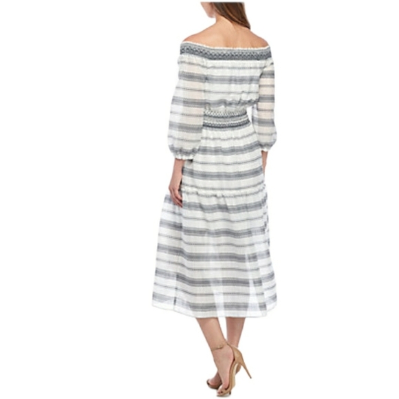 Vince Camuto Smocked Waist Midi Dress - Picture 2 of 8